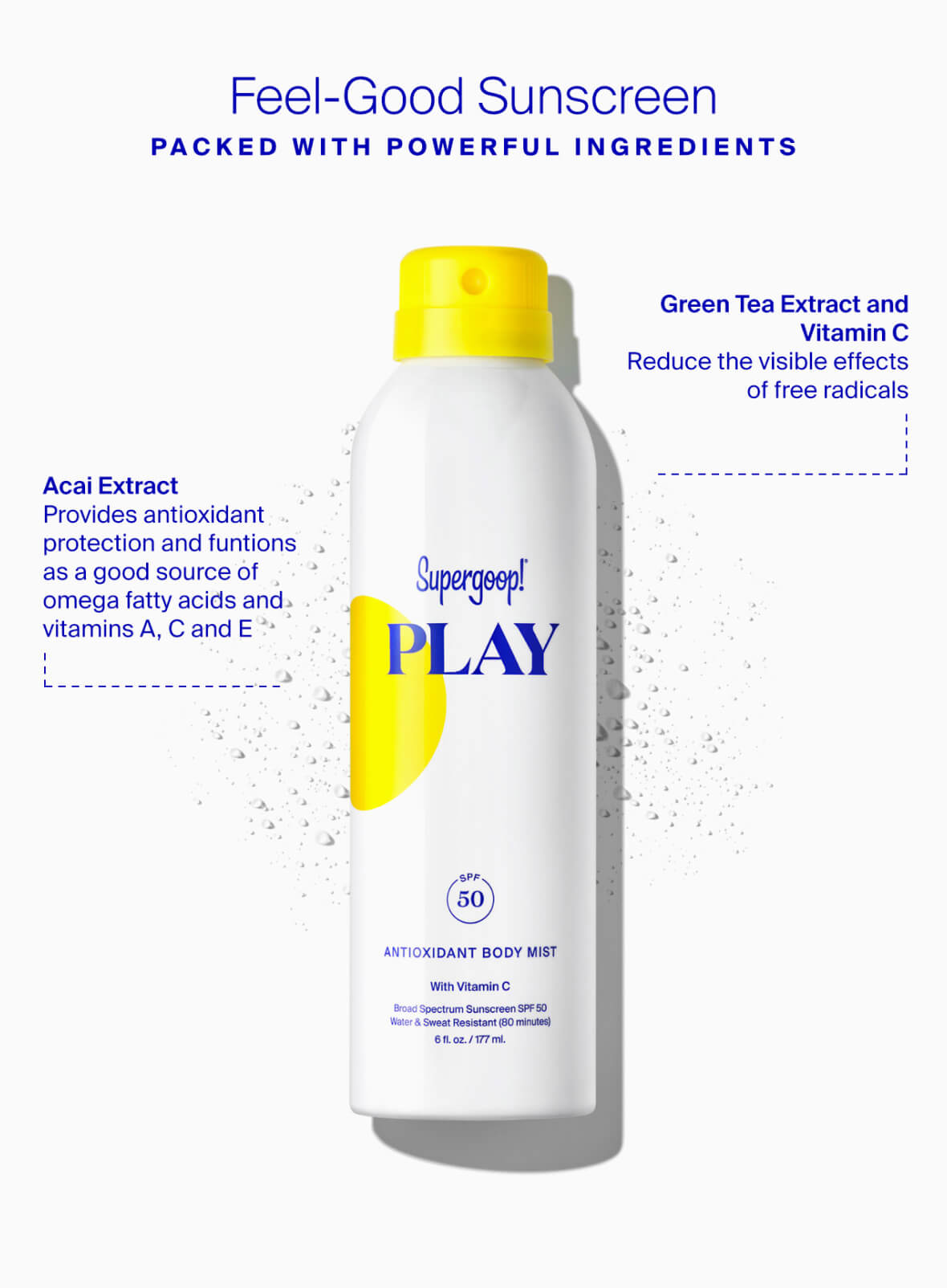 PLAY Antioxidant Body Mist SPF 50 with Vitamin C - Sunny Citrus 3 pack